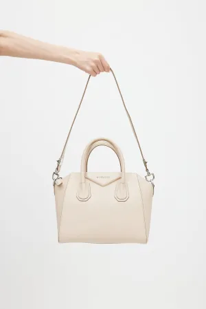 2015 Beige Leather Small Antigona Shoulder Bag