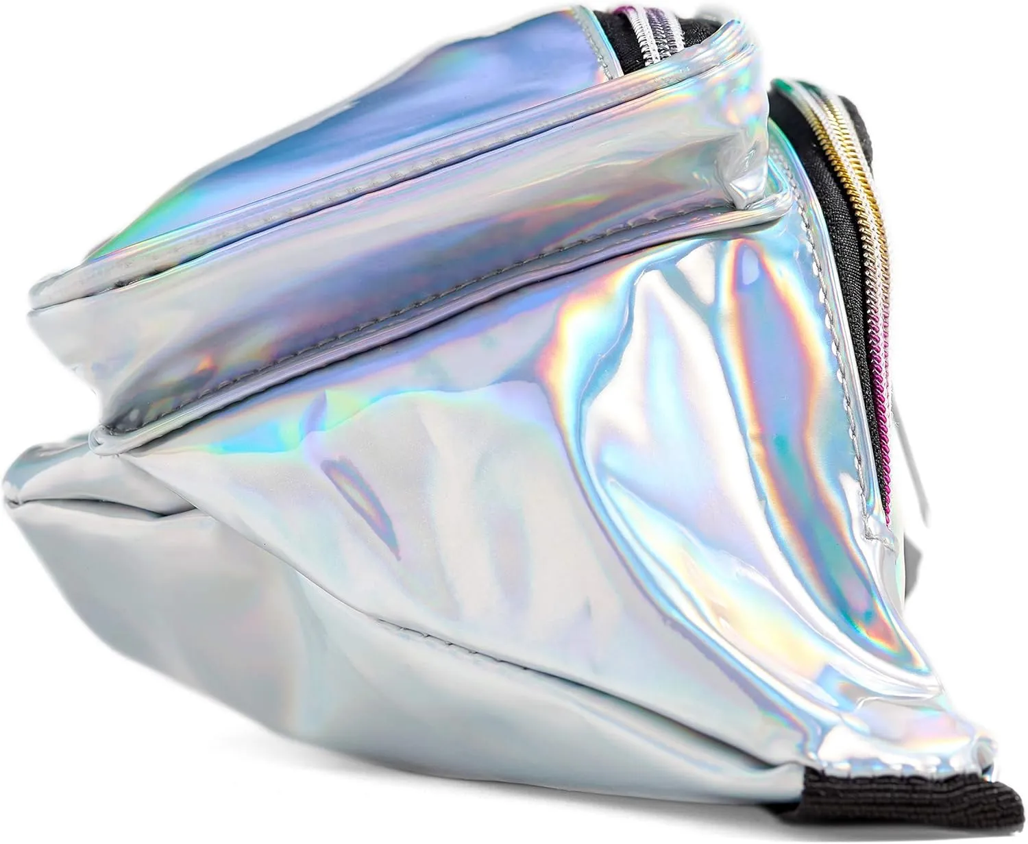 80s Silver Fanny Pack For Women Grils Rave Festival Belts Holographic Waist Packs (Silver)