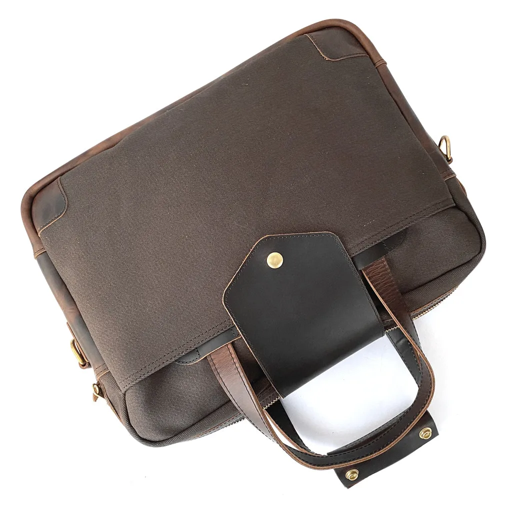 Adventure Series Explorer Canvas & Leather Briefcase
