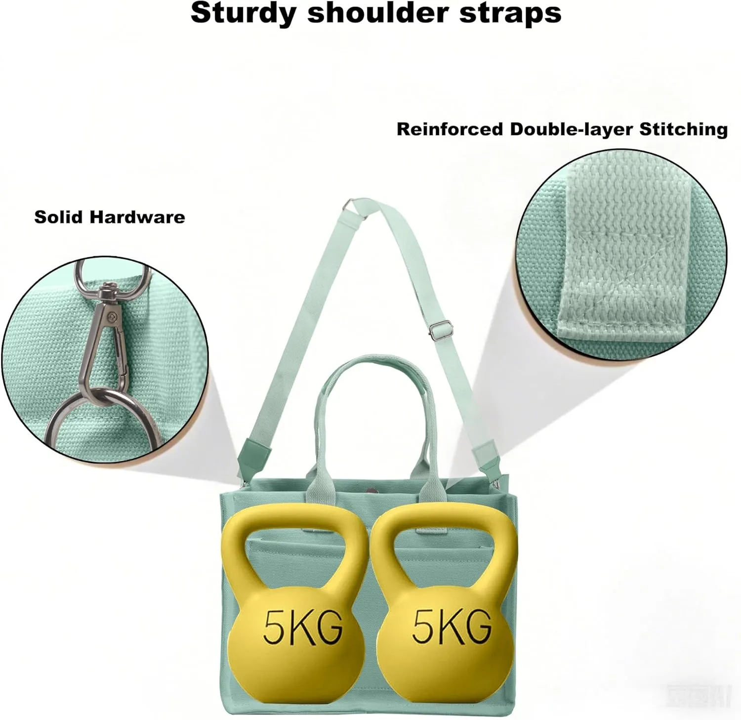 ALUWU Work Tote Bags for Women, Canvas Tote bag Womens Purse Handbags Crossbody Laptop Book Bag for Travel Nurse College Gift