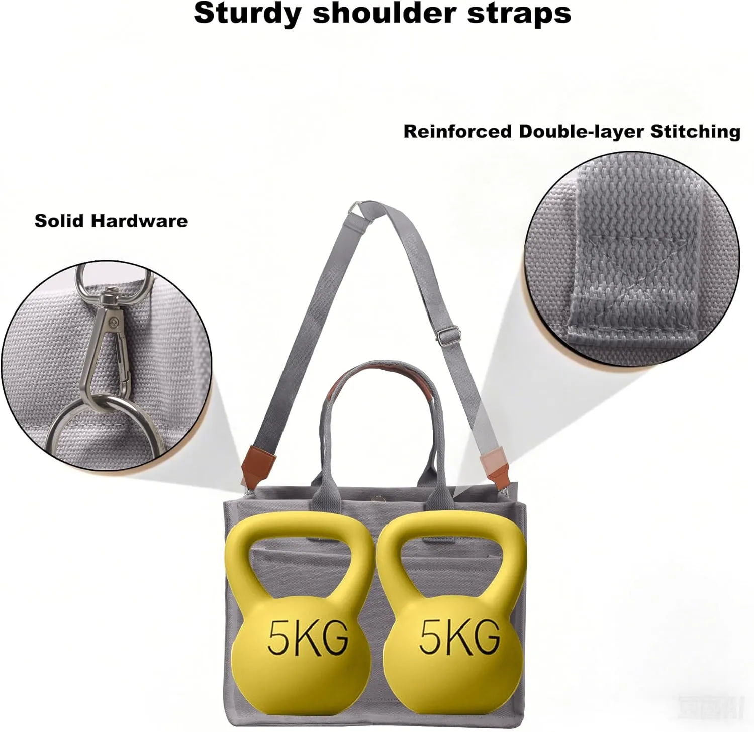 ALUWU Work Tote Bags for Women, Canvas Tote bag Womens Purse Handbags Crossbody Laptop Book Bag for Travel Nurse College Gift