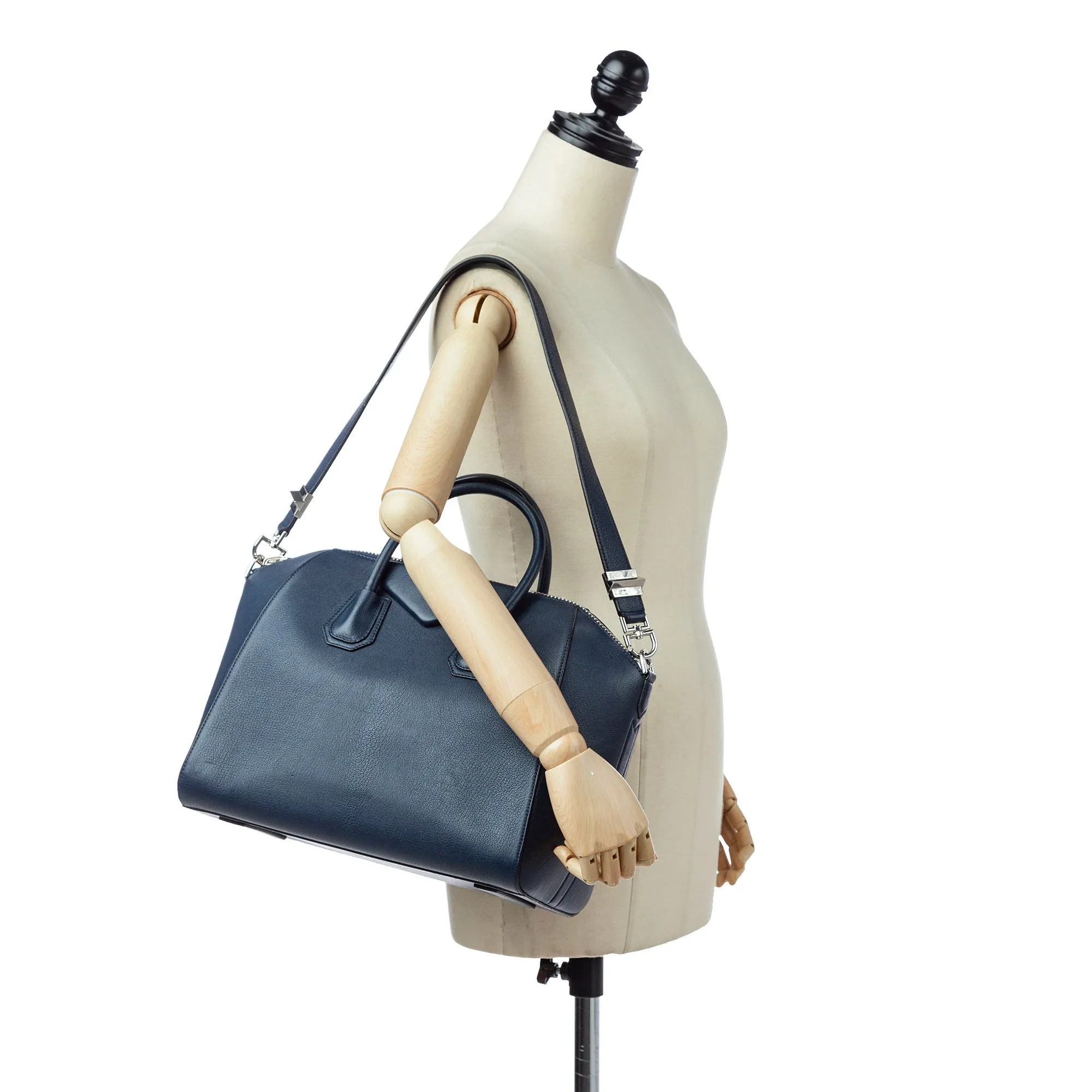 Antigona Leather Satchel Blue