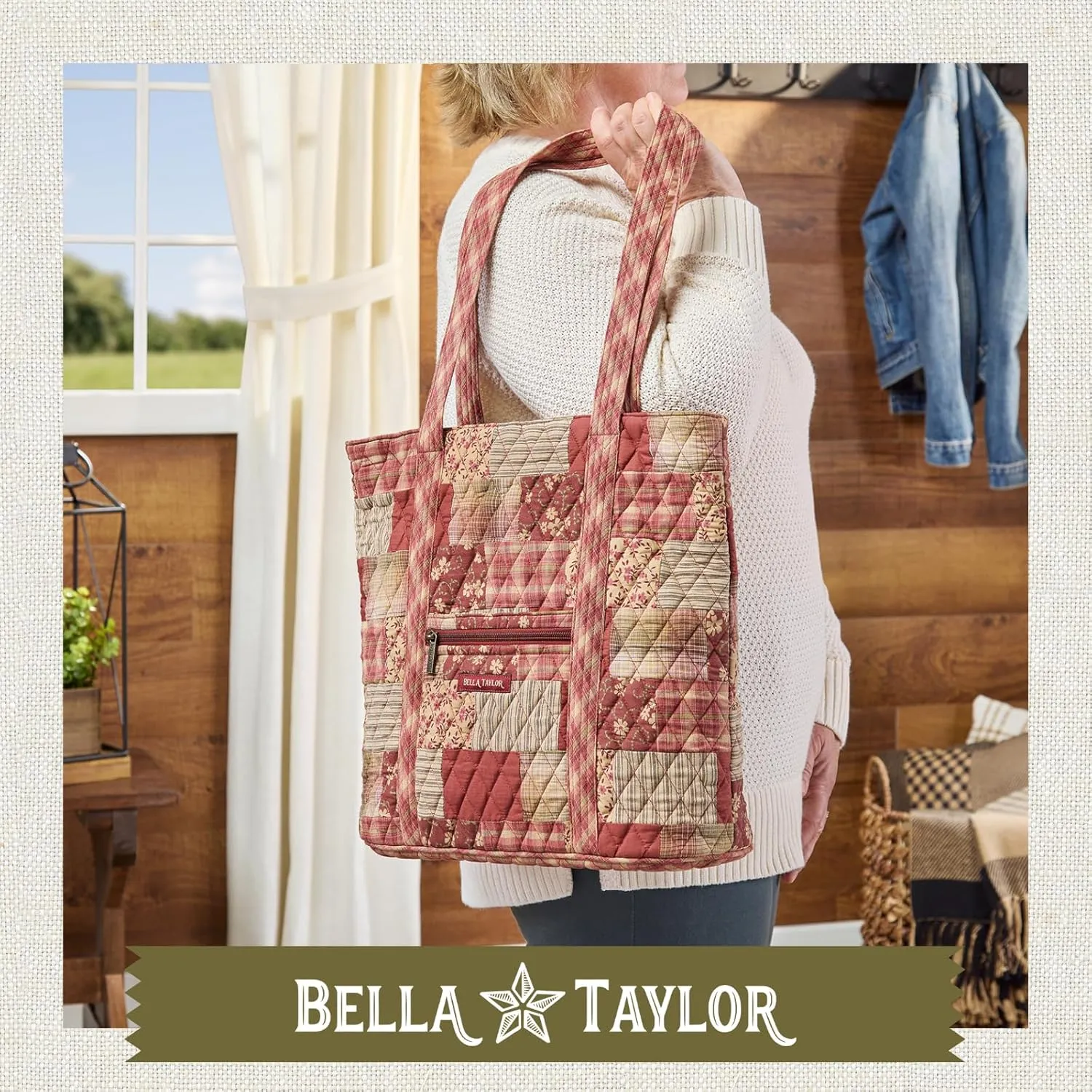 Bella Taylor Large Tote | Lightweight Quilted Fabric Tote Bags for Women