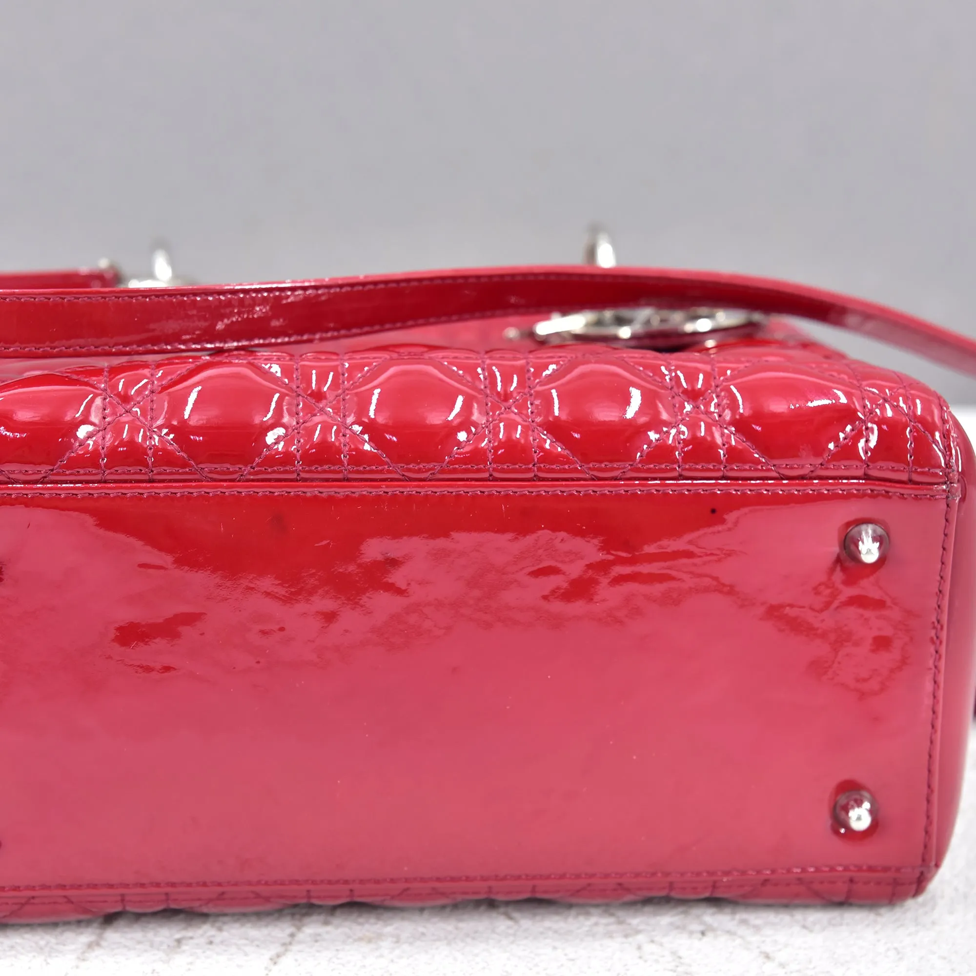 Cannage Patent Leather Lady Dior Bag