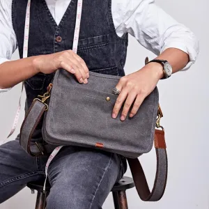 Canvas Cool Mens Small Square Side Bag Canvas Messenger Bags Canvas Travel Courier Bags for Men