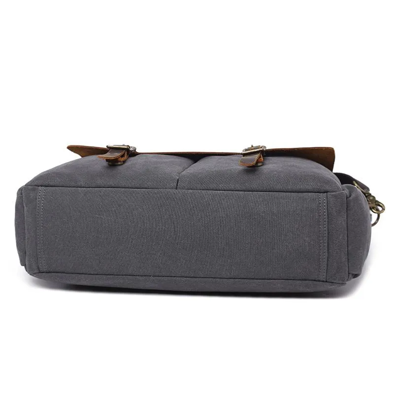 Canvas Leather Mens Womens Handbag Briefcase Bag Side Bag Travel Bag for Women