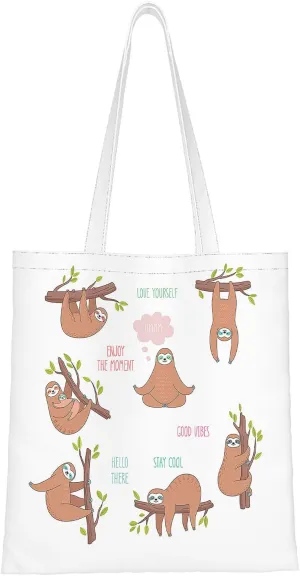 Canvas Tote BagViruses Cartoon Bacteria Emoticon Reusable Large Shopping Shoulder Tote Bag For Women