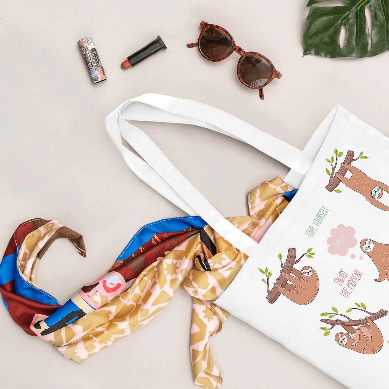 Canvas Tote BagViruses Cartoon Bacteria Emoticon Reusable Large Shopping Shoulder Tote Bag For Women