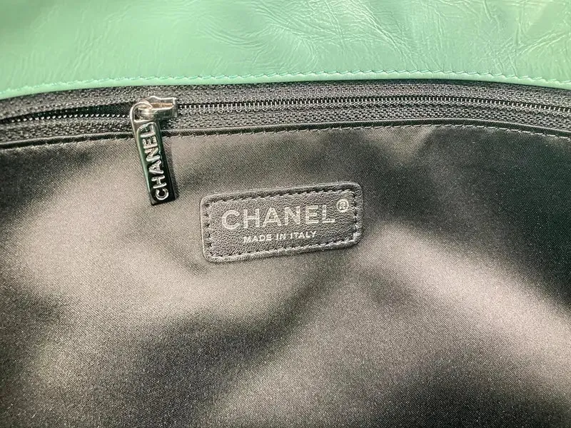 Chanel Teal Pleated Leather Soft Classic Flap