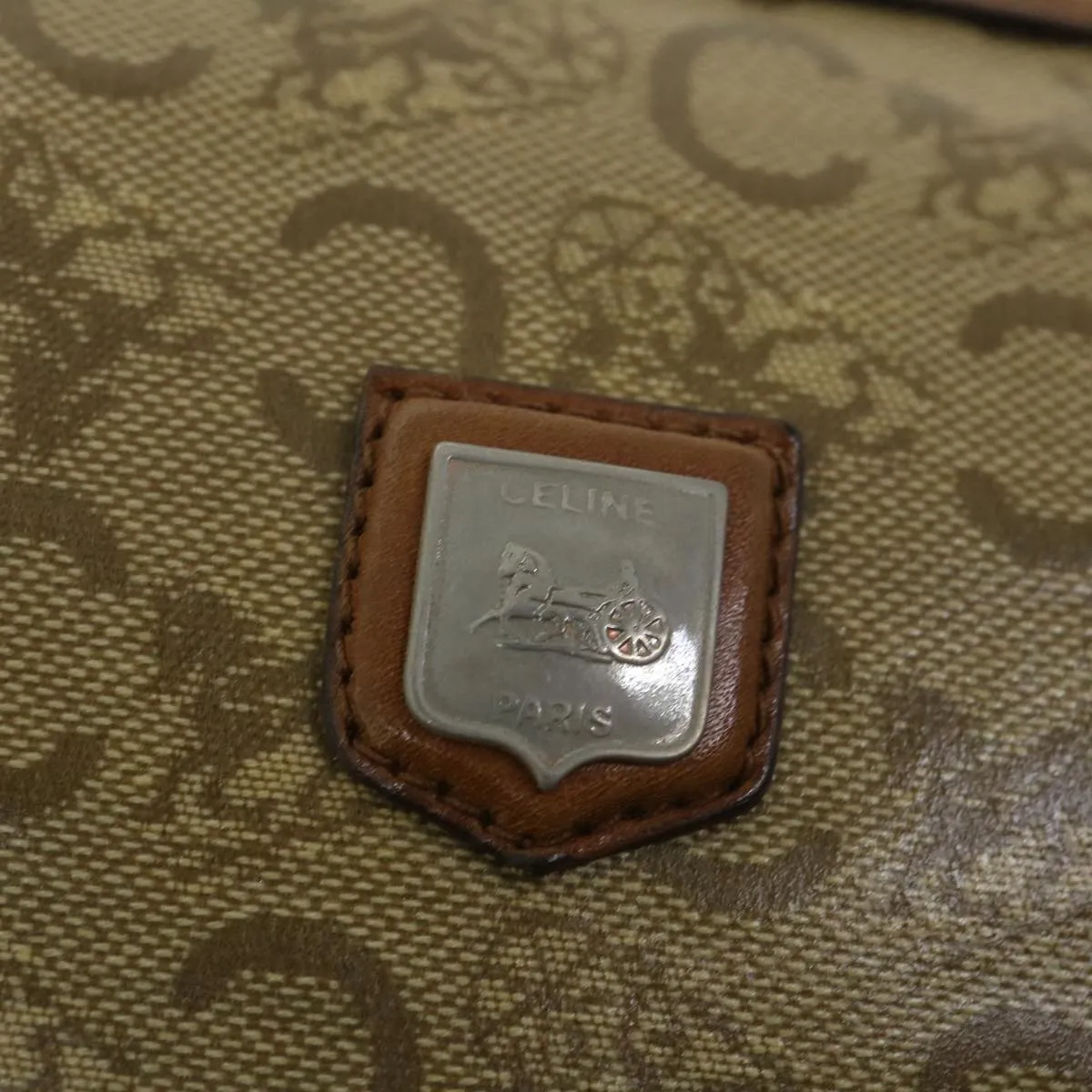 CHRISTIAN DIOR C Macadam Canvas Clutch Bag Coated Canvas Beige Auth bs8432