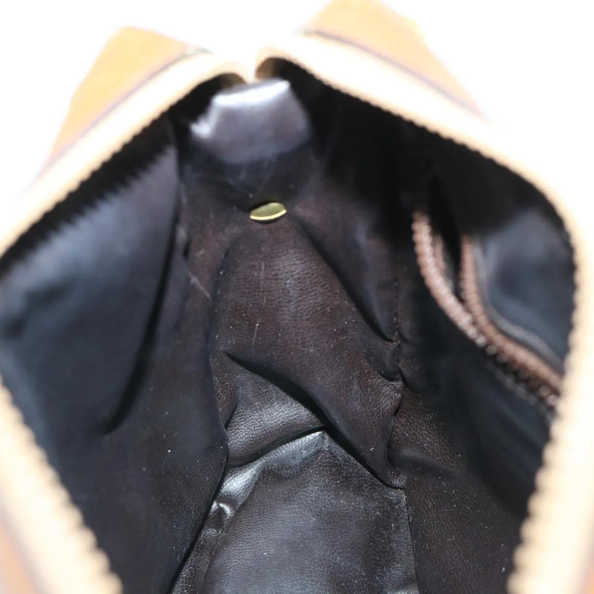 CHRISTIAN DIOR C Macadam Canvas Clutch Bag Coated Canvas Beige Auth bs8432