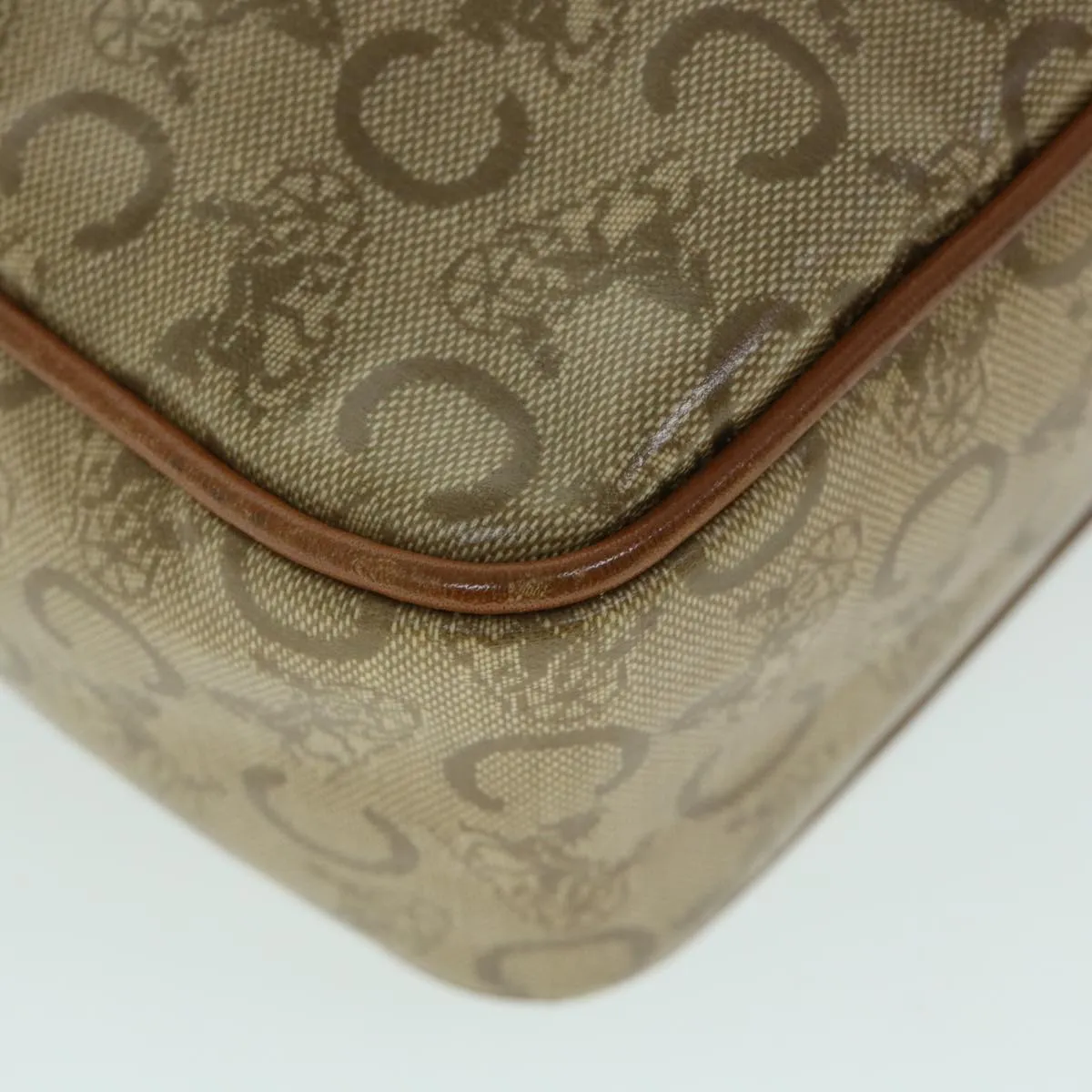 CHRISTIAN DIOR C Macadam Canvas Clutch Bag Coated Canvas Beige Auth bs8432