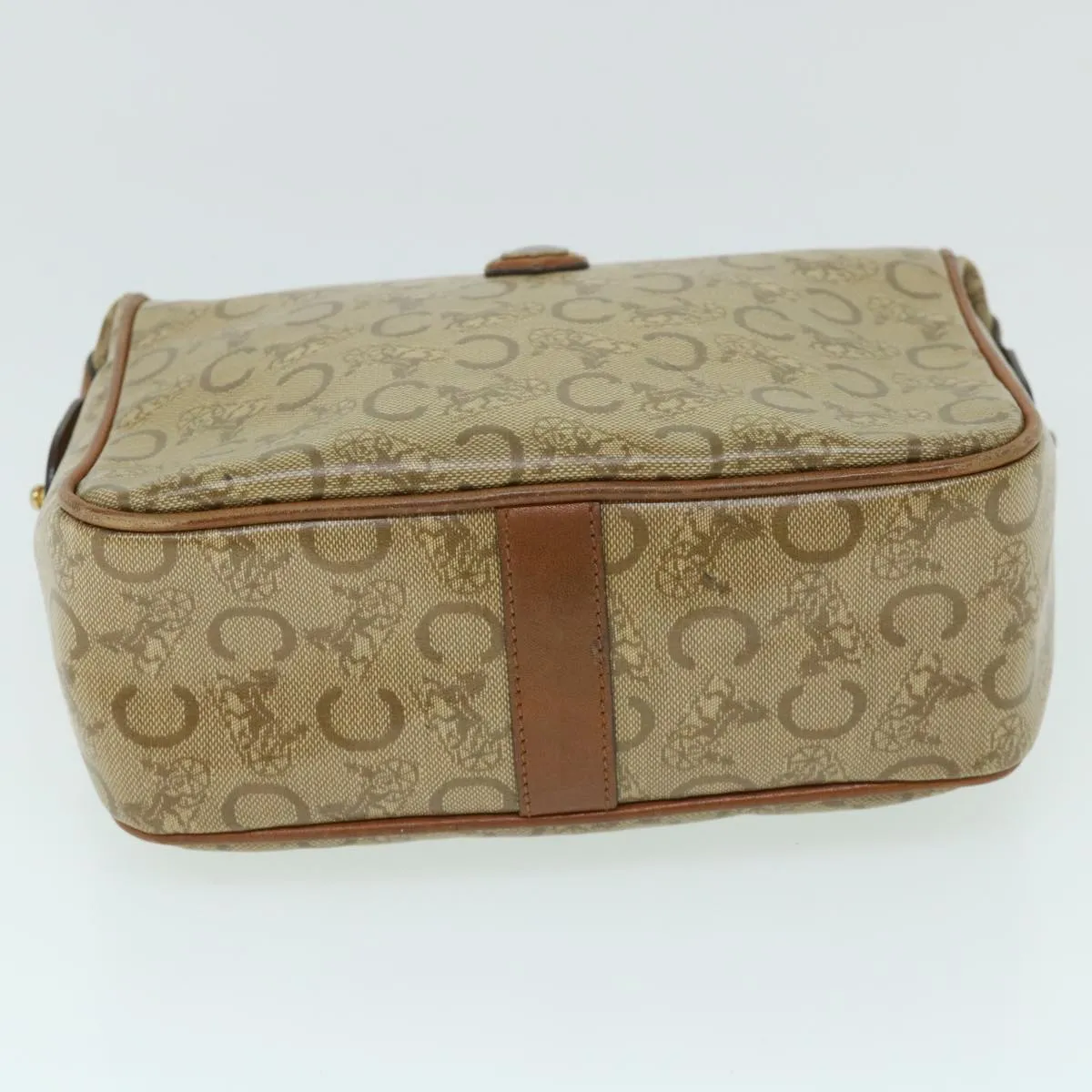 CHRISTIAN DIOR C Macadam Canvas Clutch Bag Coated Canvas Beige Auth bs8432