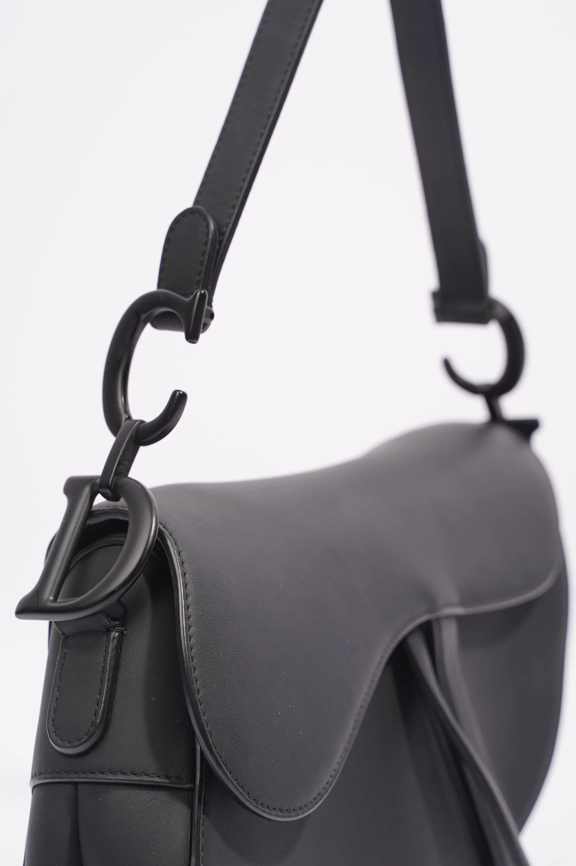 Christian Dior Ultra Matte Saddle Black Leather