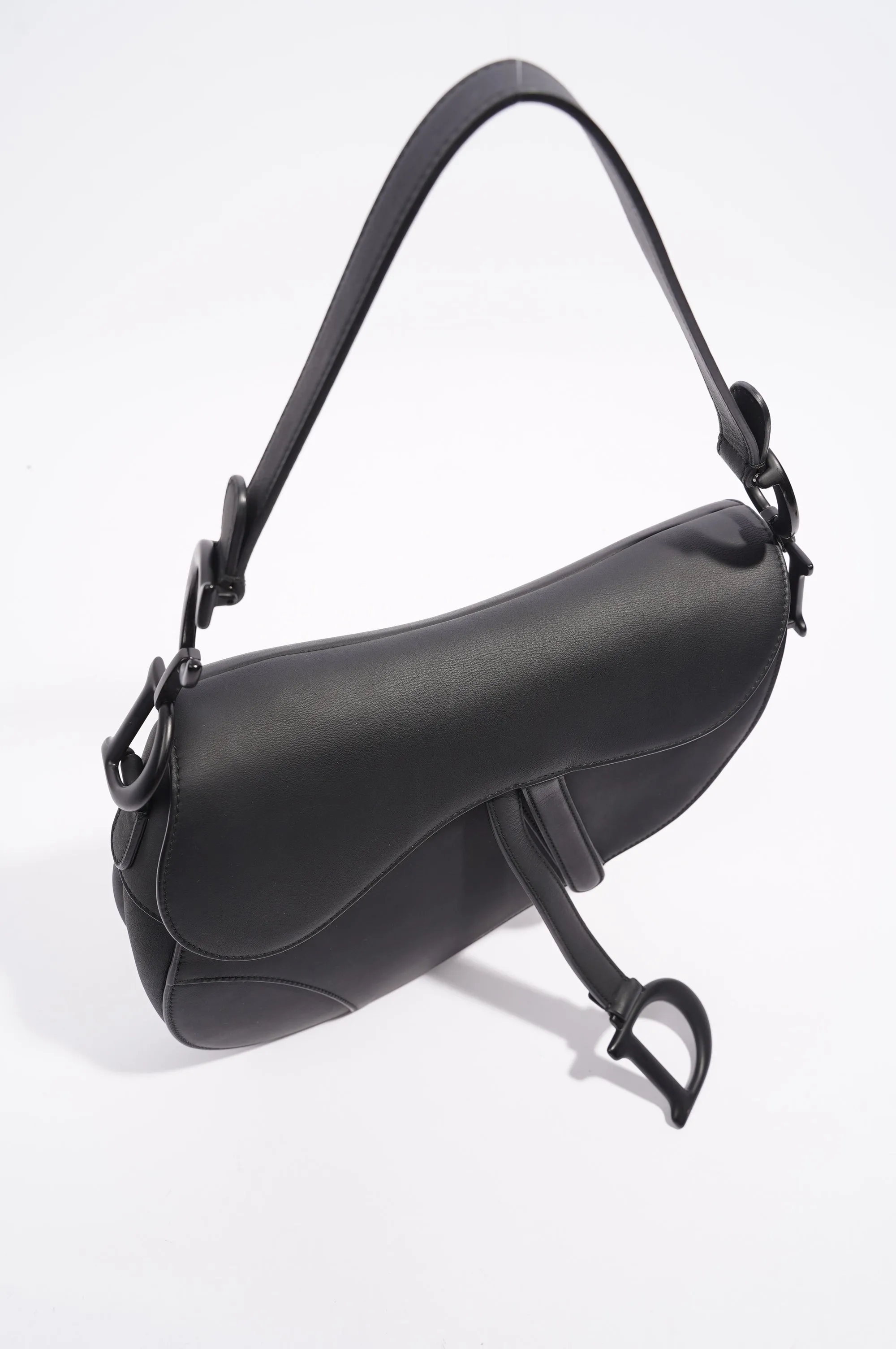 Christian Dior Ultra Matte Saddle Black Leather