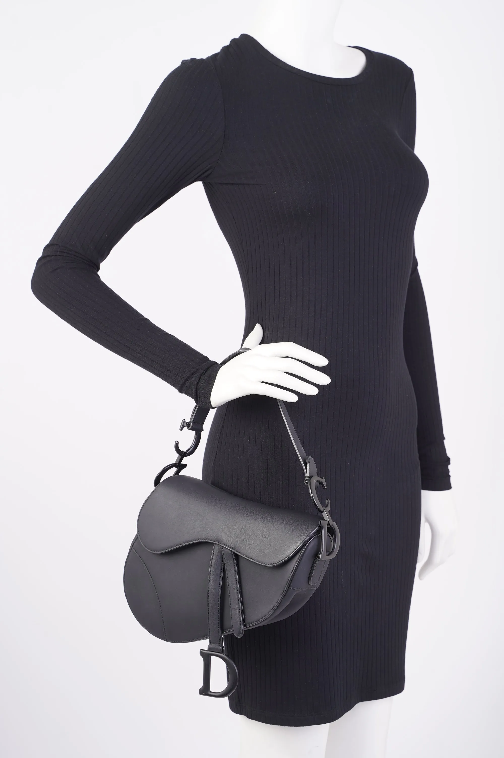 Christian Dior Ultra Matte Saddle Black Leather