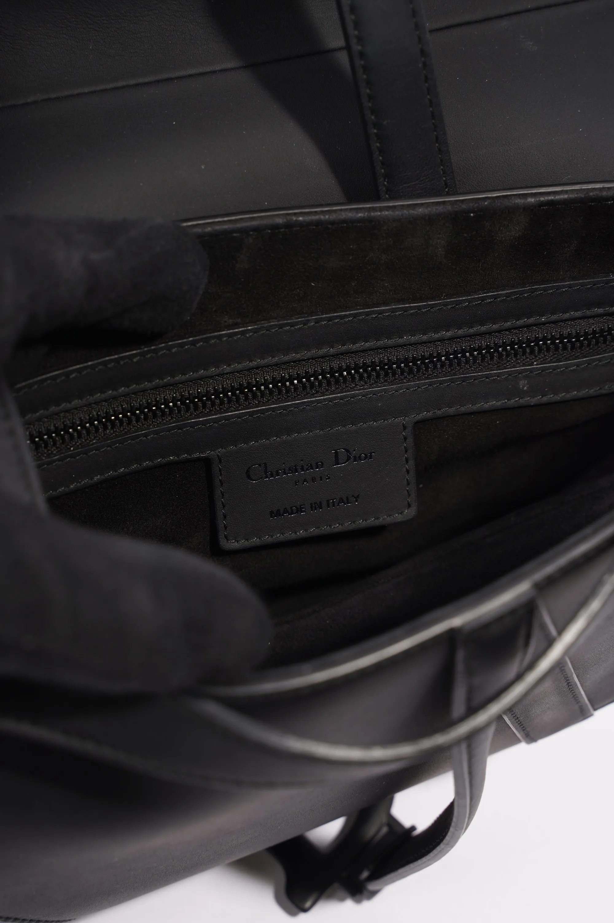 Christian Dior Ultra Matte Saddle Black Leather