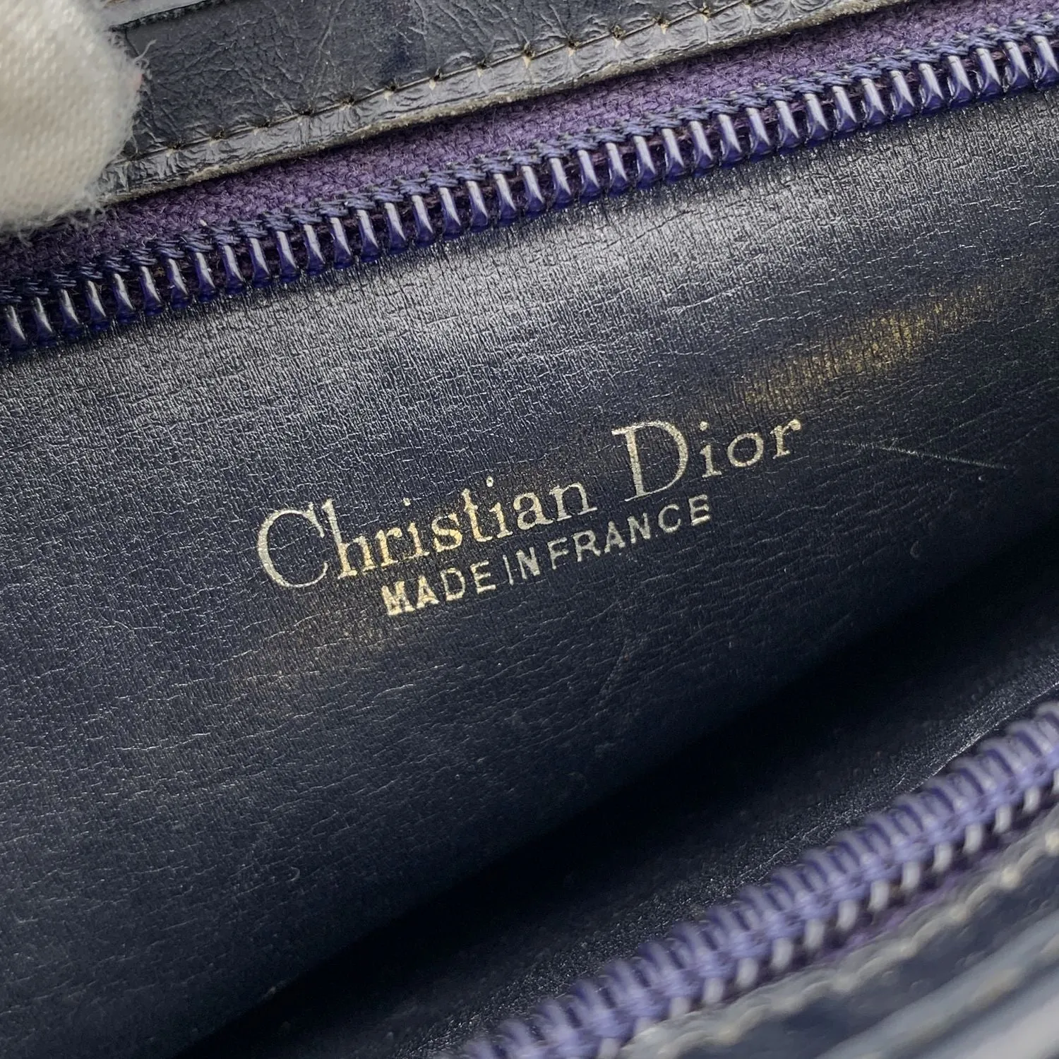 CHRISTIAN DIOR Vintage Blue Oblique Canvas Monogram Shoulder Bag