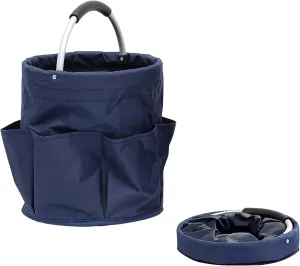 Collapsible Baskets with Handles, Multifunctional Storage Boxes for Tool Bag, Garden Bucket, Picnic Totes, Cleaning Organiser Caddy, Portable Laundry Basket, Flexible Home Storage (Blue)