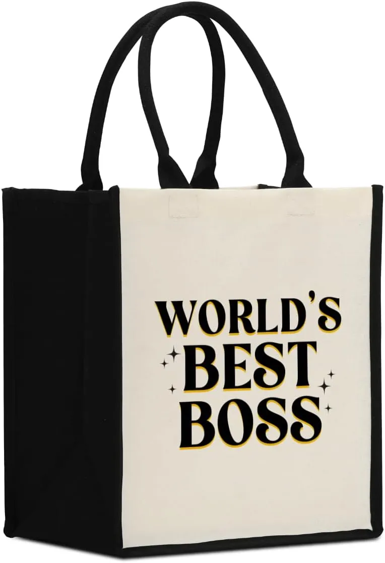 Decohim Boss Lady Gifts for Women, Supervisor & Leadership Gifts, Waterproof Canvas Tote Bag for Boss Day & Christmas