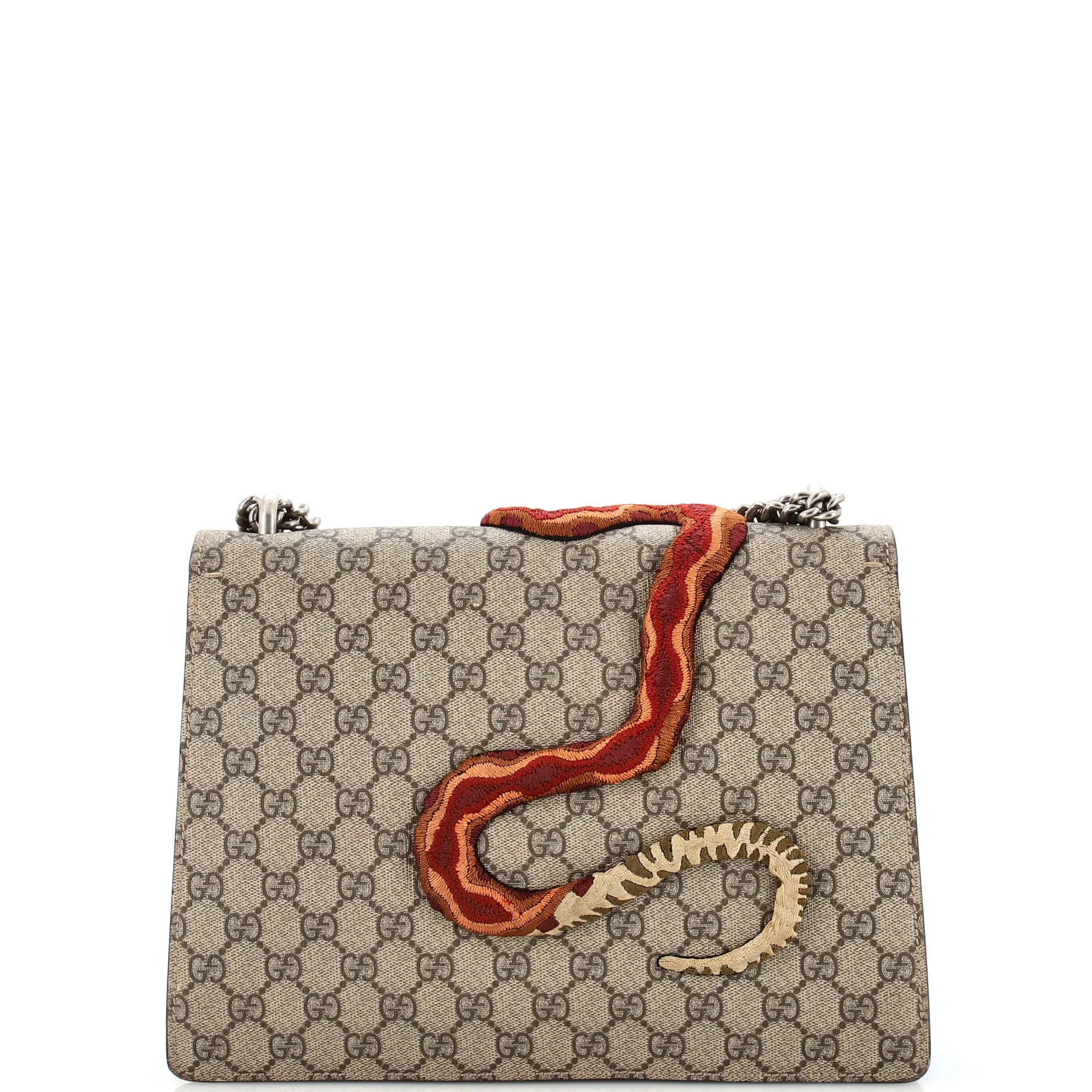 Dionysus Bag Embroidered GG Coated Canvas Medium