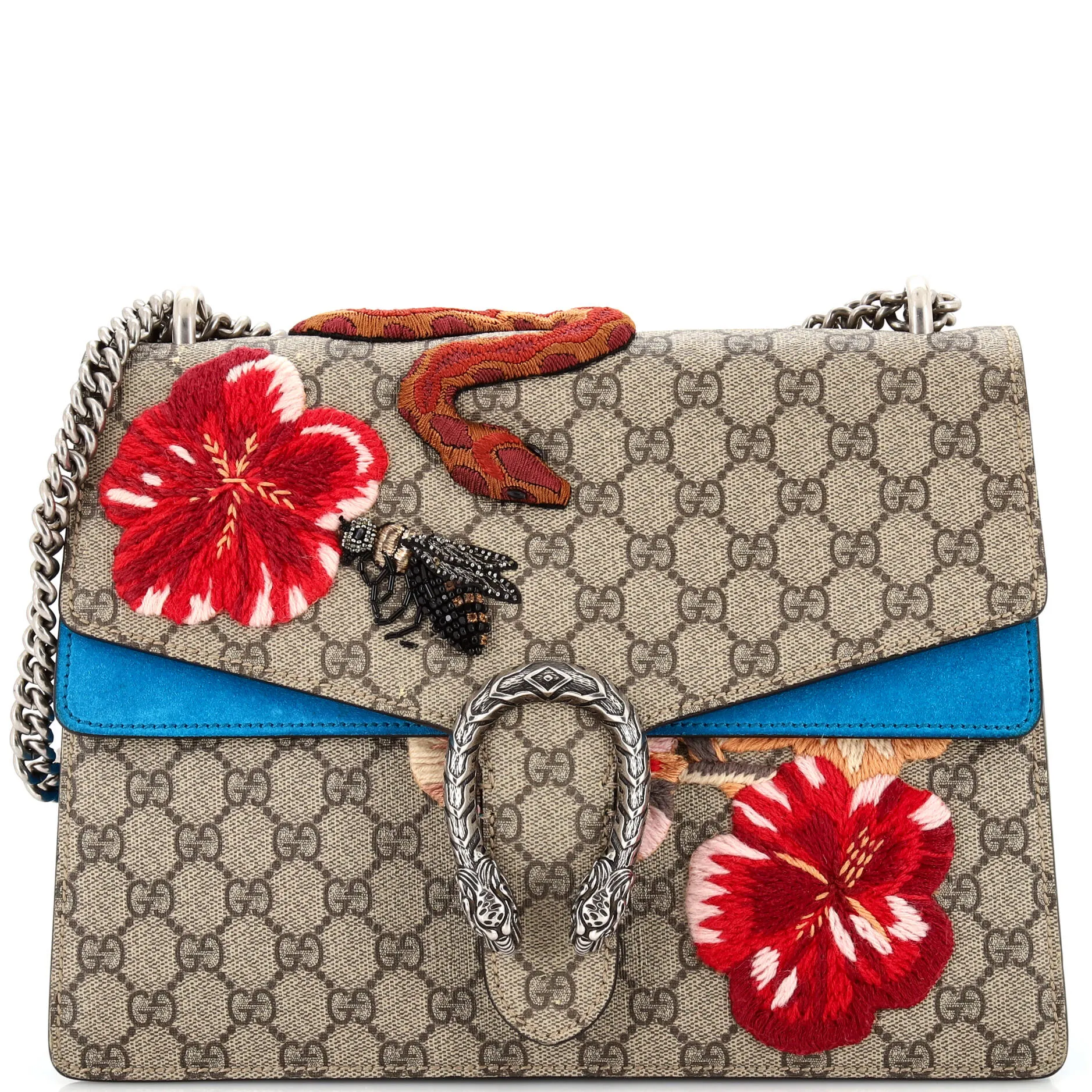 Dionysus Bag Embroidered GG Coated Canvas Medium