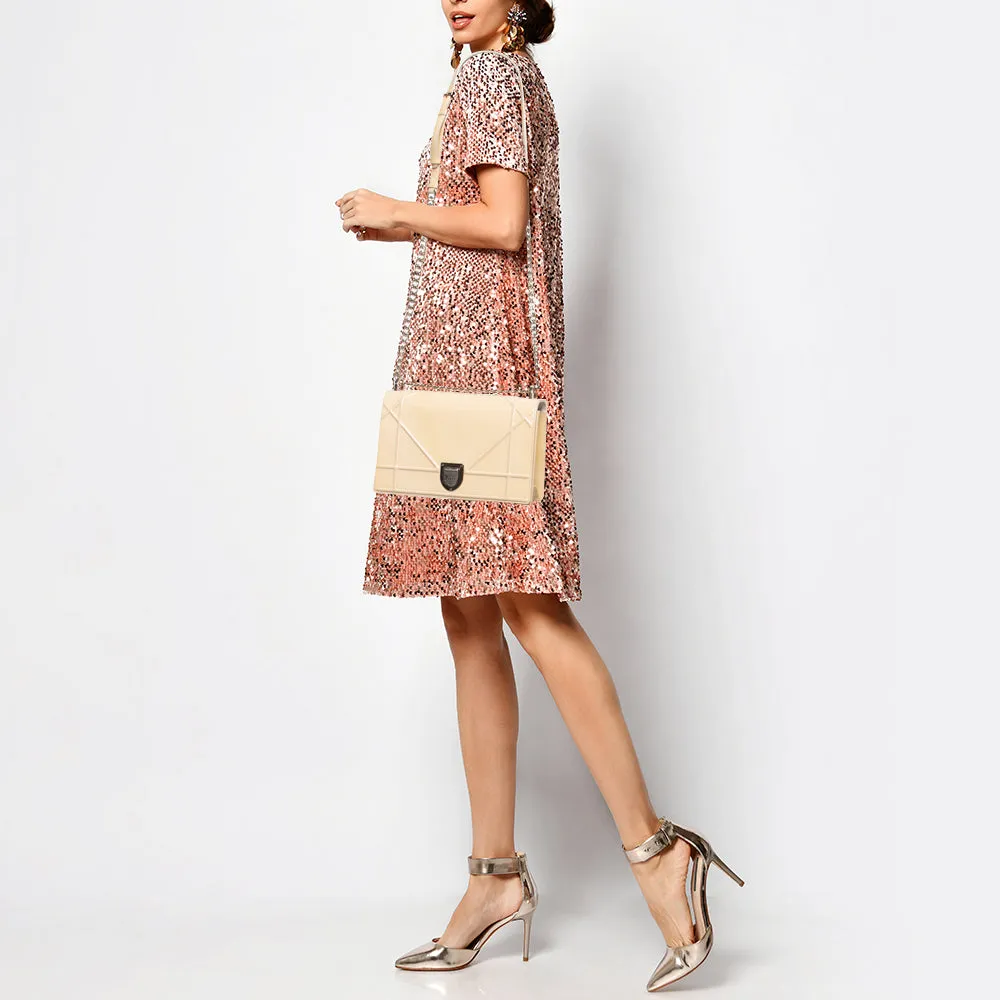 DIOR Beige Patent Leather Medium ama Shoulder Bag