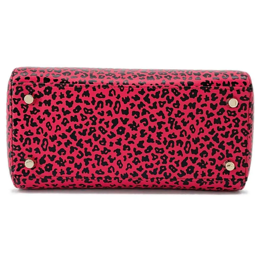Dior Leopard Lady Dior 2WAY Handbag Pink/Black Leather