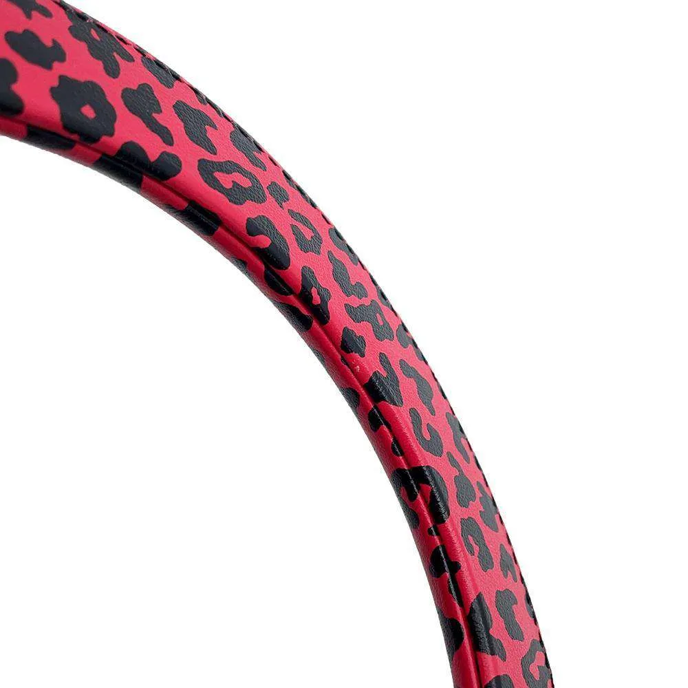 Dior Leopard Lady Dior 2WAY Handbag Pink/Black Leather