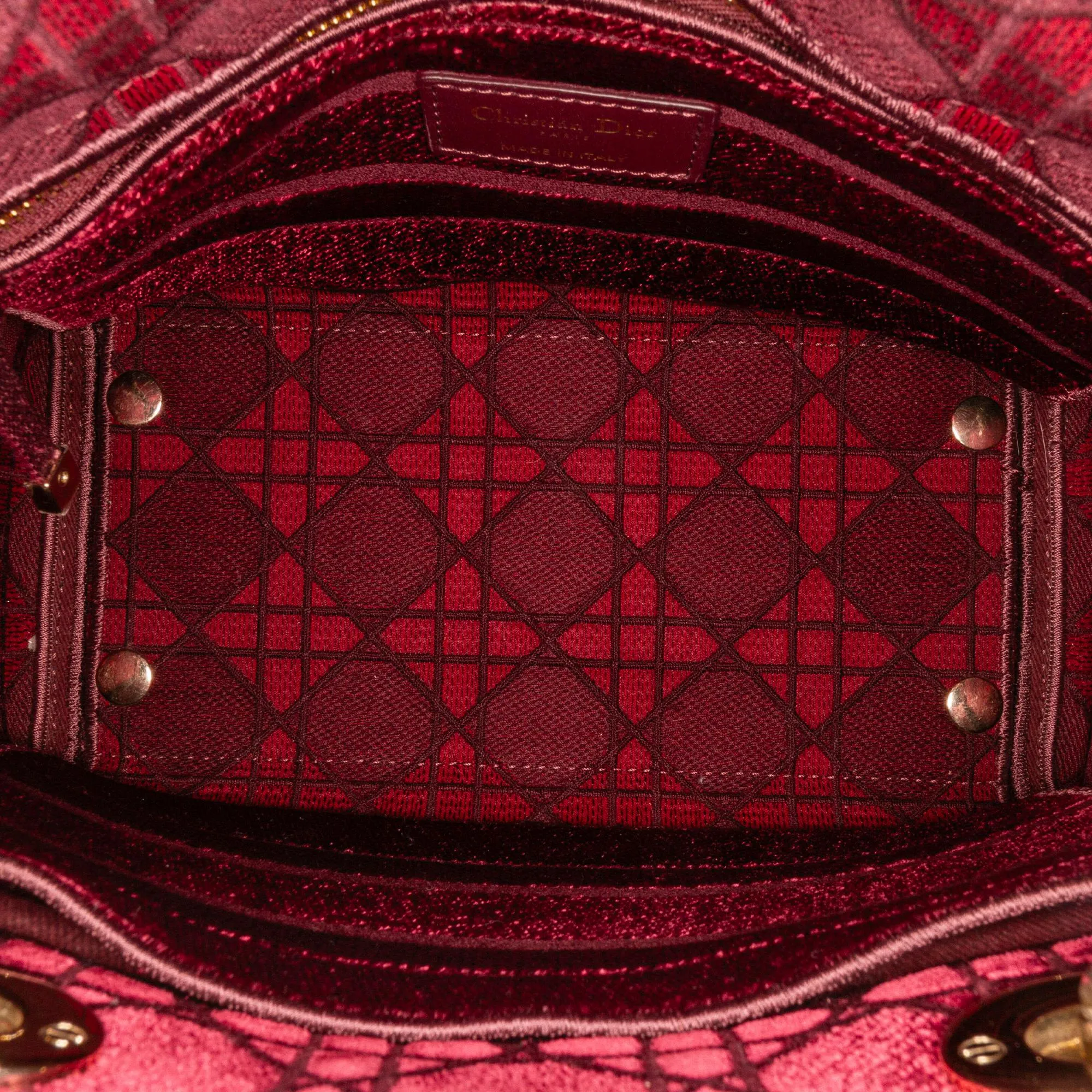 Dior Medium Cannage Velvet Lady D-Lite (SHG-bFIyia)