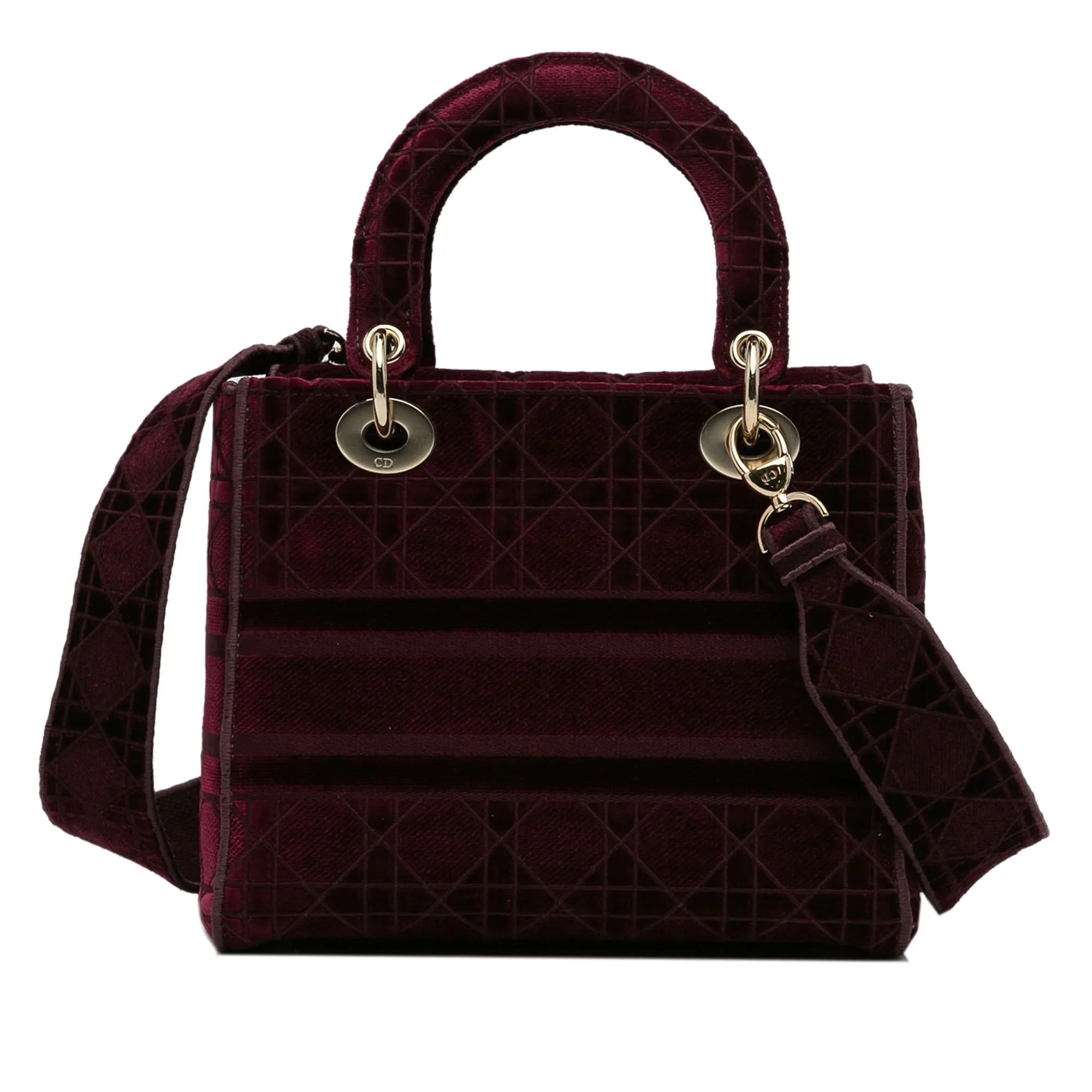 Dior Medium Cannage Velvet Lady D-Lite (SHG-bFIyia)