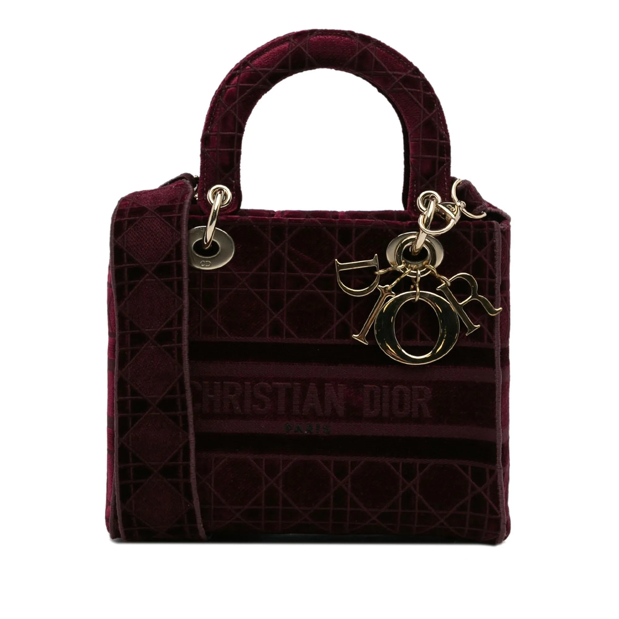 Dior Medium Cannage Velvet Lady D-Lite (SHG-bFIyia)