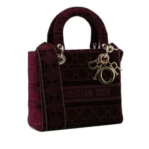 Dior Medium Cannage Velvet Lady D-Lite (SHG-bFIyia)