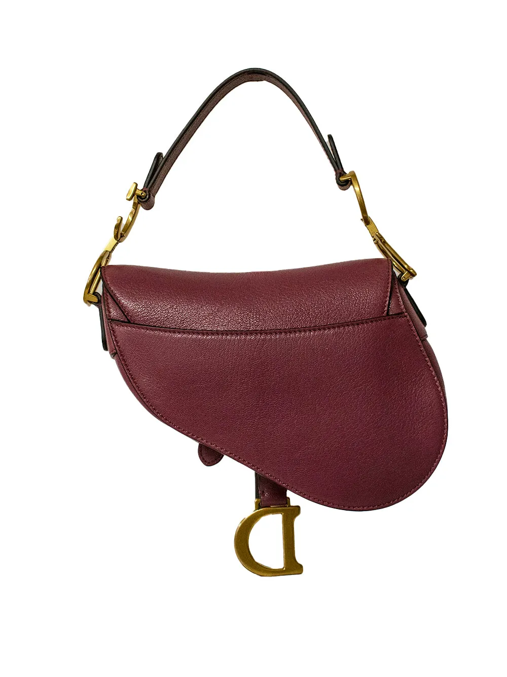 DIOR Small Burgundy Saddle Handbag