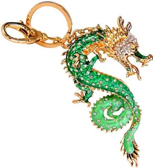 Dragon Keychains, Year of The Dragon 2024 Dragon Car Bag Pendants Purse Charms Rhinestone Keyring for Phone Handbag Hanging Decor