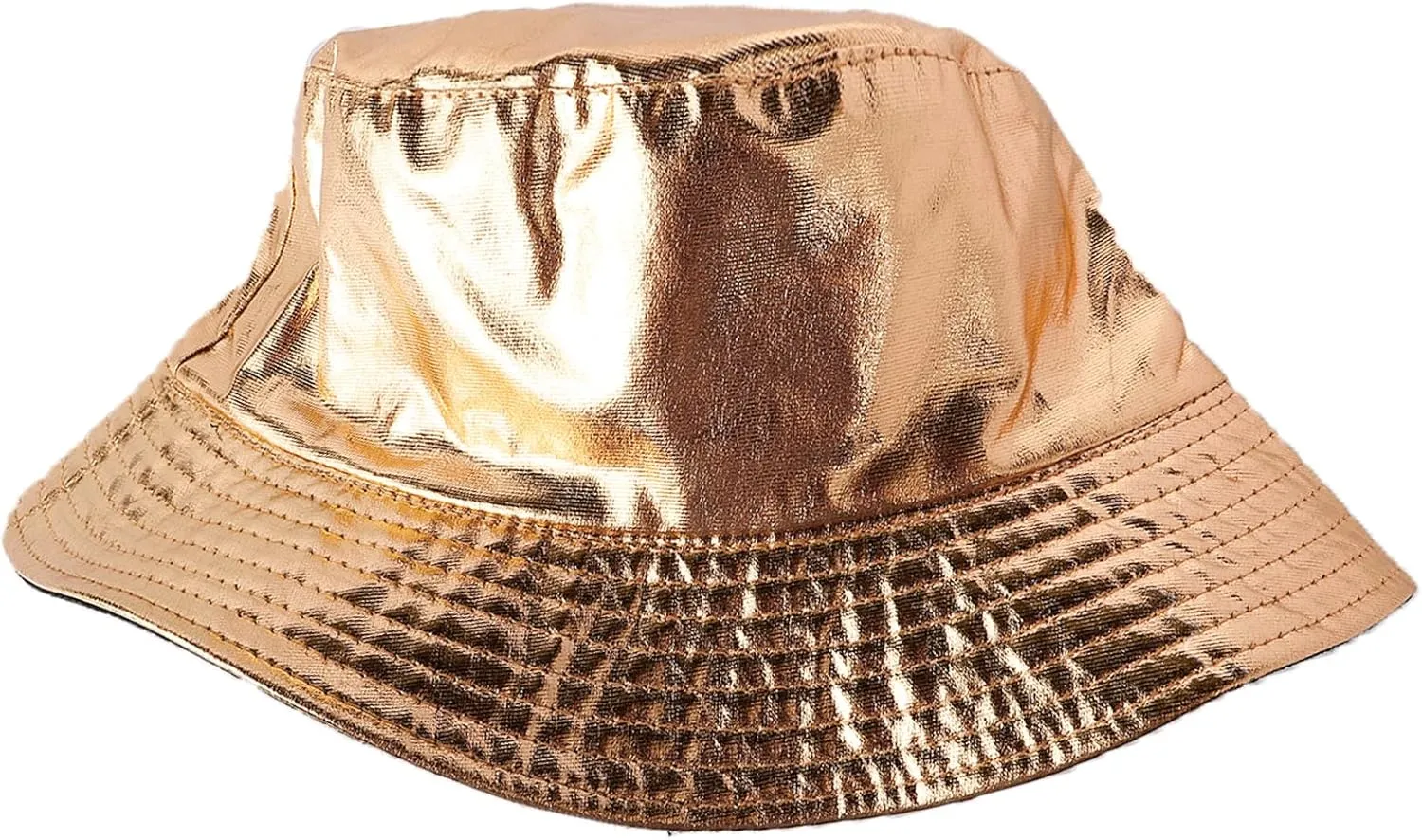 Eigso Unisex Fashionable Wild Camping Bucket Hat Sun Protection Flexible Fold Furry Metallic Finish