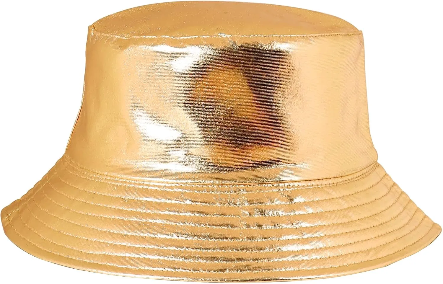 Eigso Unisex Fashionable Wild Camping Bucket Hat Sun Protection Flexible Fold Furry Metallic Finish