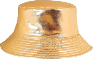 Eigso Unisex Fashionable Wild Camping Bucket Hat Sun Protection Flexible Fold Furry Metallic Finish