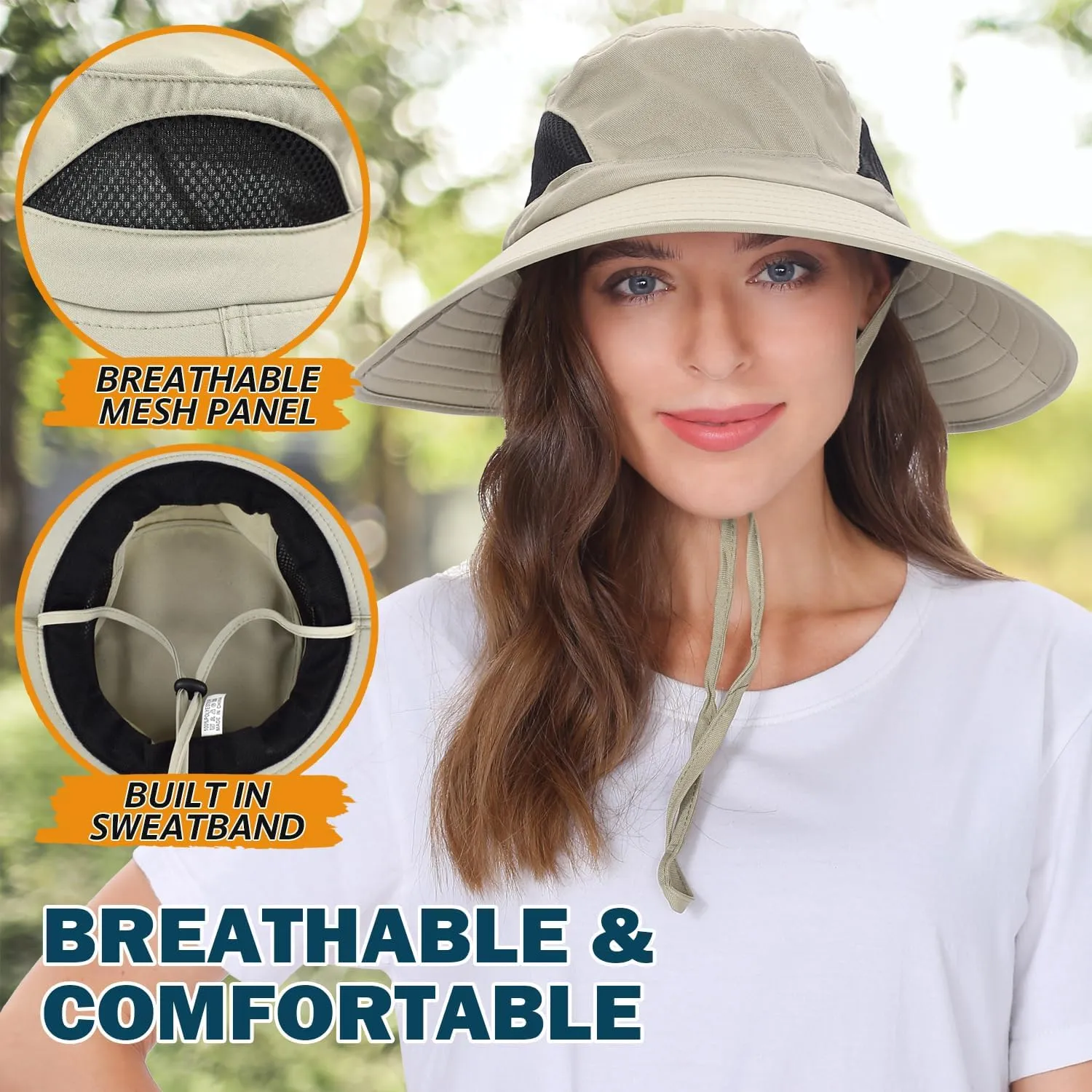 EINSKEY Wide Brim Sun Hat, UPF 50  UV Protection Waterproof Packable Bucket Hat for Men & Women, Fishing Hiking Beach Garden