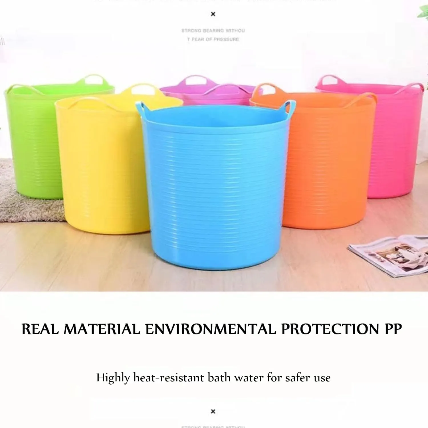 Extra Large Children's Bath Bucket, Dirty Clothes Basket, Storage Basket, Toy Storage Bucket, Laundry Bucket, Soft Plastic Household Clothes Basket