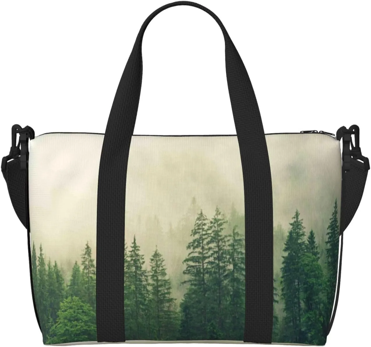 Fog Forest Travel Bag for Women Men Weekender Bags Carry on Overnight Bag Tote Bag Yoga Gym Bag for Gym, Work, Weekend, Travel, Personal Items