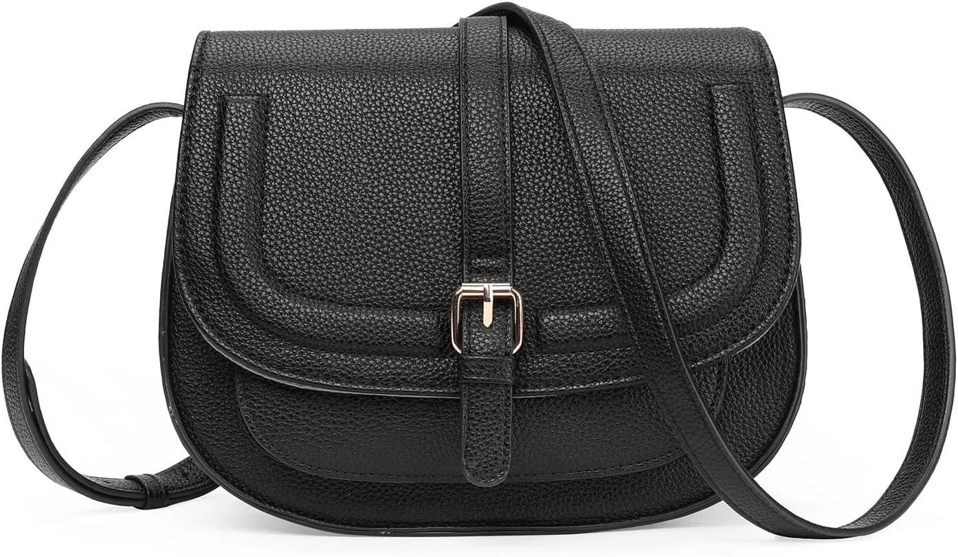 GOIACII Crossbody Bag for Women Saddle Shoulder Purse Ladies Boho Cross Body Handbag Vegan Leather