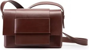 JSEIAJB Crossbody Bag Neutral Soft Leather Braided Small Square Bag Tofu Bag Design Single Shoulder Leather