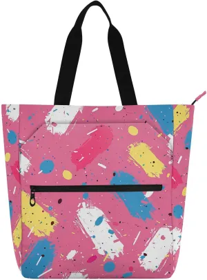 Kid Tote Bag for Boys Girls Adults,Concrete Texture Pattern Blush Peach Waterproof Heavy Duty Teacher Tote Bag Library Bag for School Work Travel