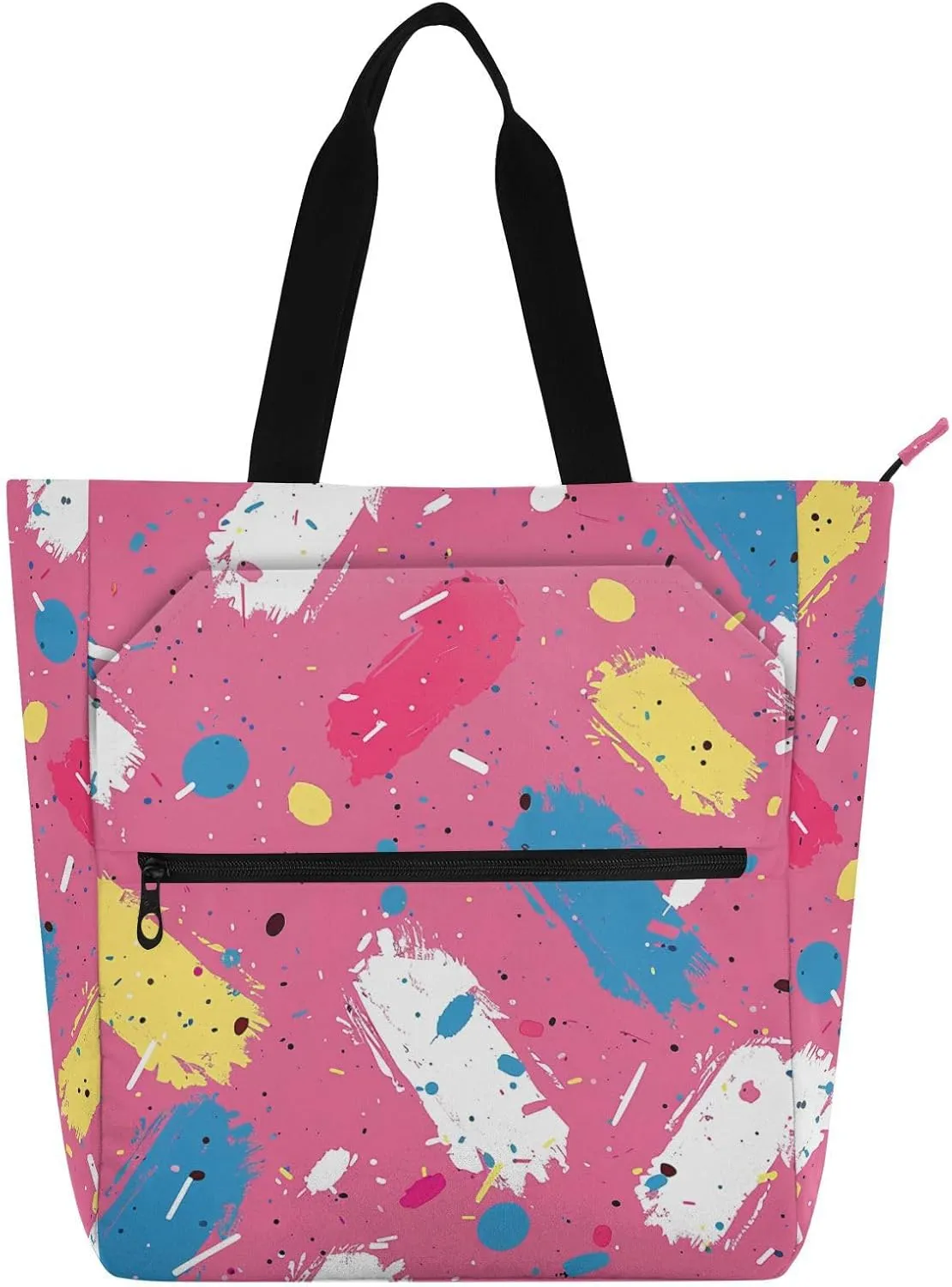 Kid Tote Bag for Boys Girls Adults,Concrete Texture Pattern Blush Peach Waterproof Heavy Duty Teacher Tote Bag Library Bag for School Work Travel
