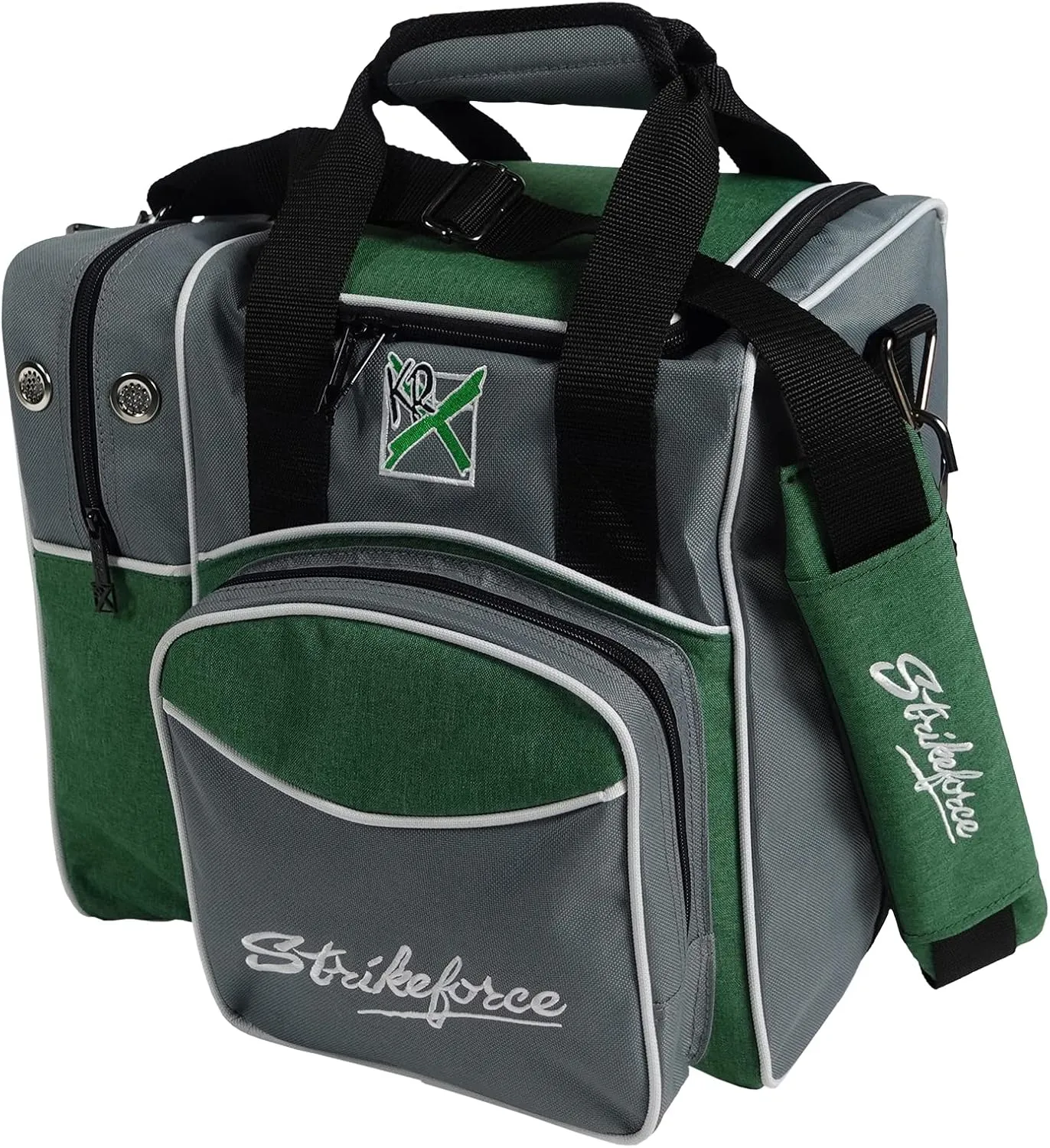 KR Strikeforce Flexx Single Tote Bowling Bag with Side Shoe Compartment and Front Accessory Compartment