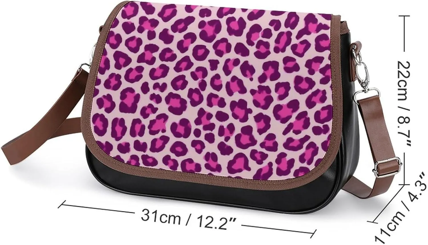 Large Crossbody Bag Travel Fashion Shoulder Bag Waterproof Leather Purse