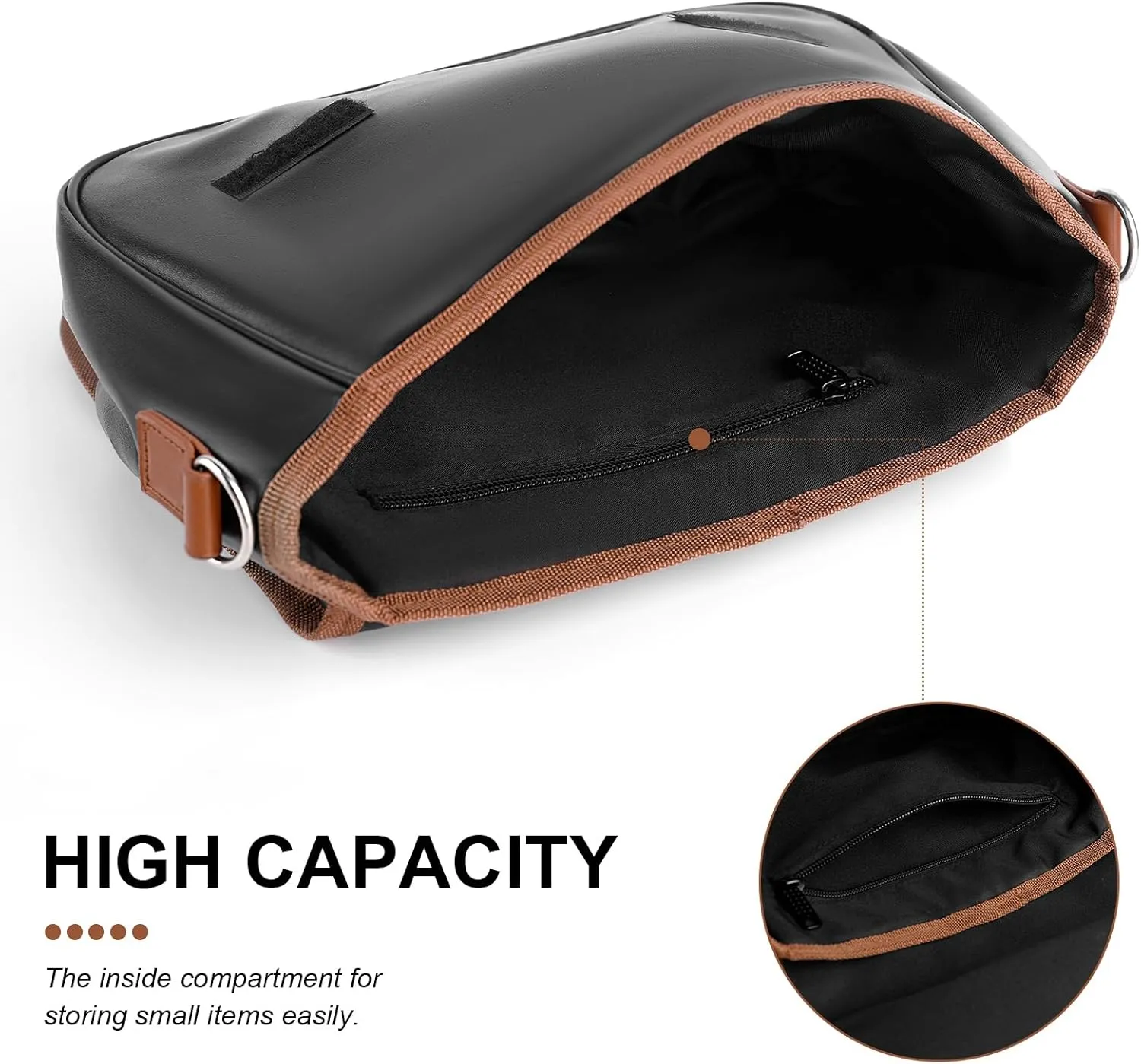 Large Crossbody Bag Travel Fashion Shoulder Bag Waterproof Leather Purse