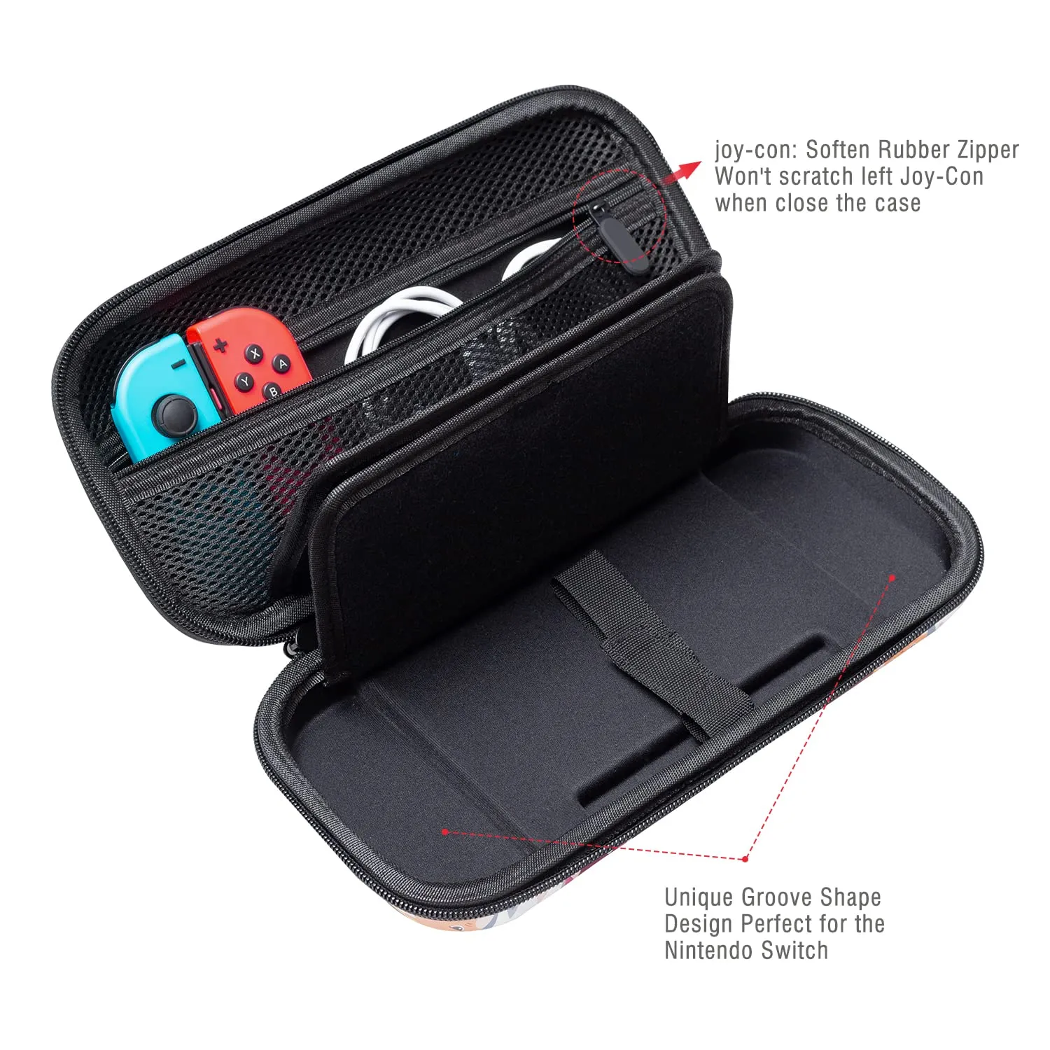 Lokigo Carrying Case for Nintendo Switch/Switch OLED Model (2021), Portable Travel Girls Carry Case Protective Hard Shell with 16 Games Card Cartridges for Switch Console & Accessories, Cow Print