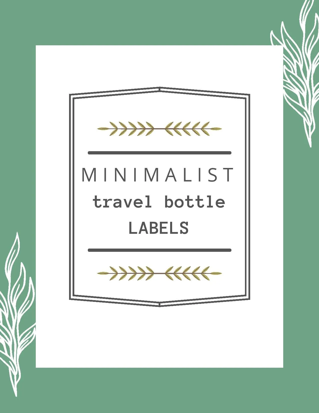 Minimalist Travel Bottle Labels